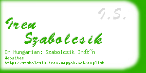 iren szabolcsik business card